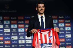 Álvaro Morata fue presentado con el dorsal 22 en el Atlético de Madrid.