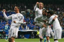 Los jugadores del Real Madrid celebrando en el Santiago Bernabeú.