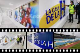 Así ha quedado el interior del estadio Olímpico de San Pedro Sula que tiene un mensaje que todos los visitantes observan: 'La casa de la H'. Además en los pasillos hay fotos memorables de las batallas que se han disputado.