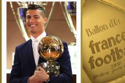 Cristiano Ronaldo posó con el Balón de Oro; el cuarto en su cuenta particular. FOTO: France Football.