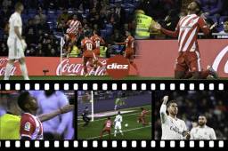 El hondureño Choco Lozano anotó su primer gol en el Santiago Bernabéu, pero su equipo perdió 4-2 en la ida de los cuartos de final de la Copa del Rey. Su festejo fue desbordante.