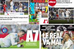 Te presentamos las principales portadas que dejaron la derrota del Real Madrid ante el Betis en el Santiago Bernabéu.