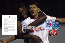 El delantero del Olimpia recibió la tarjeta roja en el minuto 52 tras cometer una infracción a Carlos “Chapetilla” Mejía, jugador del Real España.