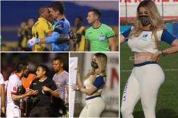 La jornada 8 de la Liga Nacional se comenzó a disputar el sábado con tres partidos. Hubo mucha belleza en los tres estadios e imágenes importantes como el abrazo de Buba López y Rougier, arquero de Motagua. Además el lamento de los futbolistas de las águilas y el júbilo en La Ceiba por el primer triunfo de Victoria. Fotos: Edgar Witty/Melvin Cubas y Marvin Salgado