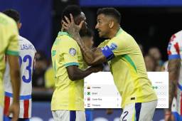 Brasil ganó 4-1 a Paraguay y así quedó la tabla de posiciones de la Copa América.