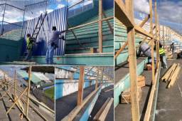 Las autoridades de la Conapid y Copeco tomaron la determinación de prohibir el ingreso de aficionados al sector de sol ante las reparaciones que se harán al recinto capitalino. Este día comenzaron ciertas labores en la instalación deportiva.