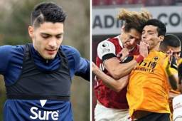 Raúl Jiménez habló para la prensa inglesa y esto dijo sobre usar casco.