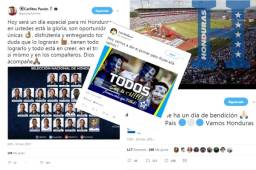 los jugadores y ex se han mencionado en las redes a pocos minutos de que inicie el juego de la selección de Honduras ante Australia.