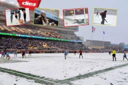 Se suele ver más en los países nórdicos, pero ayer, en la MLS, se jugó bajo un imperante lluvia de nieve.