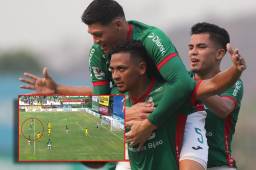 A lo Jude Bellingham, así celebró Alexy Vega el 1-0 de Marathón ante Génesis. FOTO: Mauricio Ayala