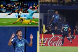 Las imágenes del delantero hondureño, Antony Lozano, en el partido ante el Villarreal, donde ha marcado tres goles. Al final, el marcador fue de empate 3-3.