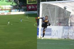 La joya de gol de Isaac Castillo para poner el 1-1 de Marathón ante Motagua. Foto: Neptalí Romero.
