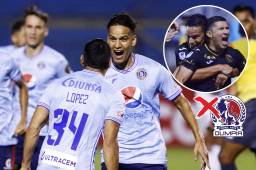 El argentino Diego Auzqui anotó dos goles con el Motagua y ambos siempre los celebró con Kevin López.