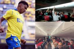 La ovaciones no paran para Antony Lozano: épica narración del gol de su compañero y porras en el avión de regreso a Cádiz
