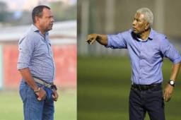 Raúl Cáceres (izquierda) y Héctor Castellón (derecha) dirigiendo uno de sus encuentros en la Liga Nacional. Fotos: Ronal Aceituno y David Romero.