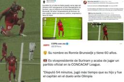 Ronnie Brunswijk, presidente del Inter y vicepresidente de Surinam, jugó ante el Olimpia en la Liga de Concacaf y los medios internacionales cargaron contra la Concacaf. Un periodista mexicano asegura que nunca había narrado algo así.
