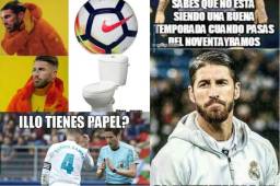 En las redes sociales no paran las burlas contra Sergio Ramos por lo que vivió en el juego de ayer del Real Madrid ante el Eibar.