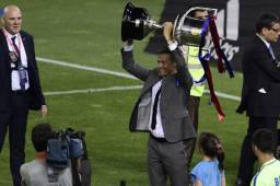 Luis Enrique en su partido 180 con Barcelona consiguió la Copa del Rey y su triunfo número 137. Empató 22 y ha perdió 21. Fotos AFP