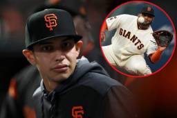 El pelotero hondureño Mauricio Dubón narra el momento que vive en Grandes Ligas al encontrarse con el jugador que lo inspiró, Pablo Sandoval. Foto cortesía MLB