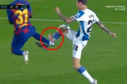 Así fue la tremenda entrada que le hizo Ansu Fati al jugador del Espanyol y que le costó la roja directa.