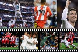 El delantero Cristiano Ronaldo se llevó todos los reflectores en el Bernabéu en una noche oscura para el Girona. Choco Lozano tuvo una pero no se atrevió. Así fue el emotivo festejo de CR7.