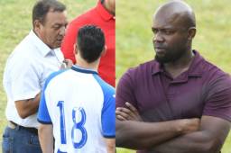 Carlos Tábora y Osman Chávez, seleccionador Sub-20 y ex legionario en el Wisla Cracovia polaco, protagonizaron un entretenido momento en el Puerto.