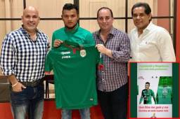 Mario Martínez ya posó con la camisa del Marathón con el que firmó contrato por un año.