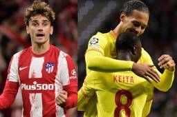 Antoine Griezmann marcó un doblete, pero terminó expulsado y con el Liverpool ganando.