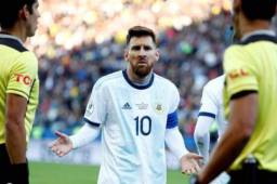 Lionel Messi durante el encuentro ante Chile donde fue suspendido. Foto AFP