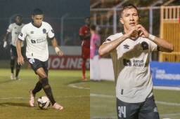 Kevin López y Benguché marcaron los goles del triunfo del Olimpia ante Real Sociedad en Olanchito. Foto: Twitter Club Olimpia