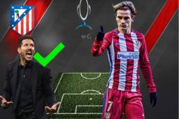 El equipo de Simeone tiene nuevas caras para esta temporada. El de Lemar, fichaje más caro en la historia del club, aparece junto a jugadores de peso como Rodri Hernández, Arias, Gelson Martins, Adán y Kalinic.