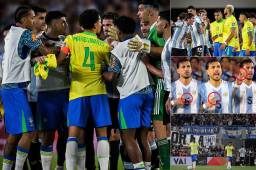 Las mejores imágenes que dejó el triunfo de Argentina ante Brasil, donde los ánimos se calentaron. Con Raphinha hubo bronca y también se burlaron de Rodrygo.