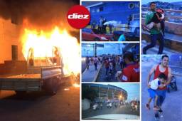 Olimpia se clasificó a la final tras golear a UPNFM y lo que pintaba una fiesta, terminó con momentos de tensión, desmayados, gas lacrimógeno y disparos. Acá las imágenes que captó el lente de DIEZ en las afueras del Nacional. Fotos Ronald Aceituno y David Romero