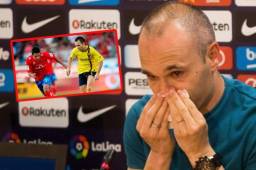 El Numancia se despidió de Iniesta colgando una foto comprometedora del jugador.