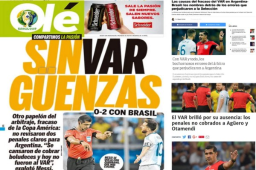 Los periódicos del país pampero tildan al árbitro como principal responsable de la derrota de la albiceleste contra Brasil en la Copa América 2019.