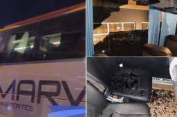 Autobús del Olimpia sufrió ataques vandálicos y causaron daños a la unidad de transporte. Los jugadores salieron ilesos. Foto: Cortesía.