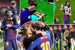 Las esposas de los jugadores del Barcelona bajaron al campo del Wanda a celebrar con sus maridos la obtención de un nuevo título. Pero ¿y Shakira? Vean la decisión que tomó.