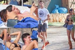 El portero del Real Madrid, Thibaut Courtois, viene de una relación polémica y ahora fue captado en las playas de Ibiza con una espectacular rubia y con una morena. FOTOS: GTRES.