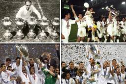 Repasamos en esta histórica fotogalería los distintos modelos de camisetas con las que el Real Madrid conquistó sus once ''orejonas''. Desde su primer Copa de Europa hasta la Undécima.