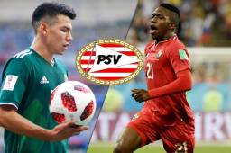 El delantero mexicano Hirving 'Chucky' Lozano saldría del PSV y su lugar lo ocuparía el panameño José Luis Rodríguez. Fotos AFP