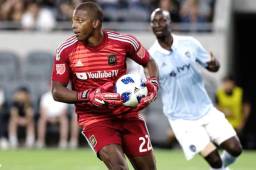 El portero hondureño Luis 'Buba' López jugó su único partido en la MLS con Los Ángeles FC contra el Sporting de Kansas City. Foto cortesía