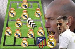 Real Madrid utilizó el equipo 'B' a mitad de semana en el triunfo ante Osasuna. Ahora Zidane vuelve a cambiar su 11 para el derbi de este sábado (1:00 pm) ante el Atlético en el Wanda Metropolitano.