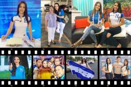 Las guapas aficionadas hondureñas que se han puesto la camisa de la Selección Nacional que hoy se mide a Estados Unidos por las eliminatorias al Mundial.