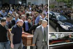 Multitudinaria despedida a Emiliano Sala en el pueblo que lo vio crecer. Las imágenes sin duda son muy dolorosas. Hasta la mascota del jugador estuvo presente.