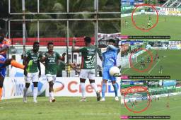 El primer gol del Clausura 2023-24 fue un autogol de los Lobos UPNFM. FOTO: Héctor Edú.