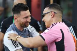 Messi y Daddy Yankee se saludaron en el último encuentro del Inter Miami.