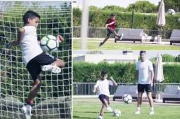 Cristiano Jr. muestra su buena técnica con el balón así como lo hace su padre en el Real Madrid.