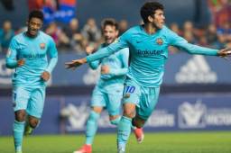 Lozano se suma a la celebración de Aleñá luego de su anotación frente al Osasuna.