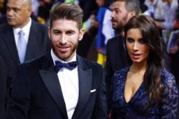 Sergio Ramos junto a su esposa Pilar Rubio en un evento del Real Madrid.