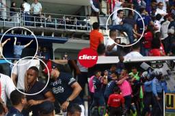 Las imágenes que no viste de la final de ida entre Motagua y Olimpia. Pelea, afición y Marcelo Pereira quedó hundido.